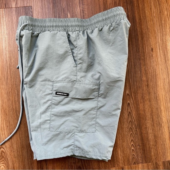 Members Only Men’s Swim Trunks Liner Cargo Pockets Gray Size Medium Swimsuit - Picture 6 of 8